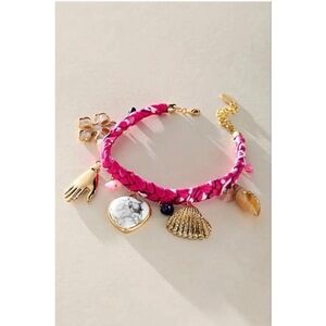 Free People Sky Charm Anklet NWOT Pink